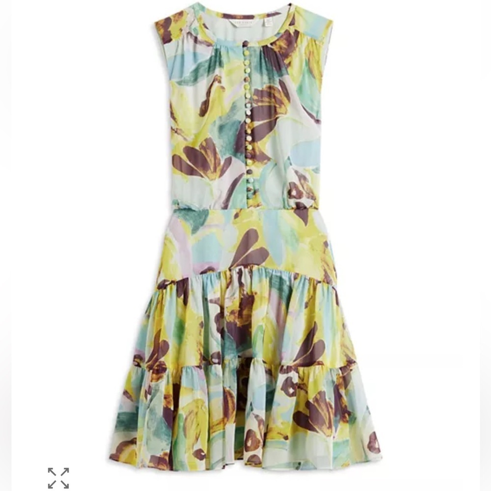 🍁Ted Baker London Multicolor Floral Midi Dress